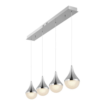 Elyse Teardrop Modern Mid-Century Iron/Acrylic Integrated Linear LED Pendant - JONATHAN Y